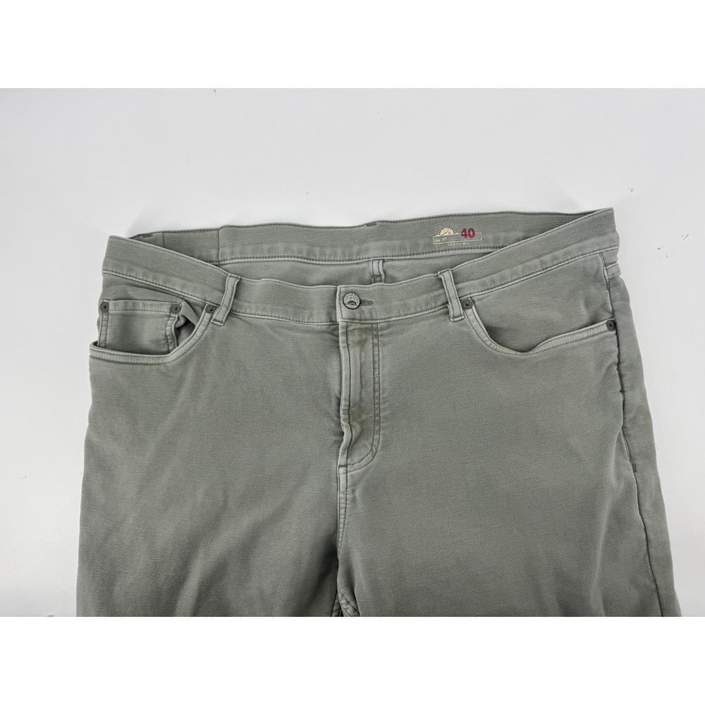 Faherty 5-Pocket Pants Mens 40 Green Stretch Cotton Lyocell Straight Leg - Picture 5 of 14